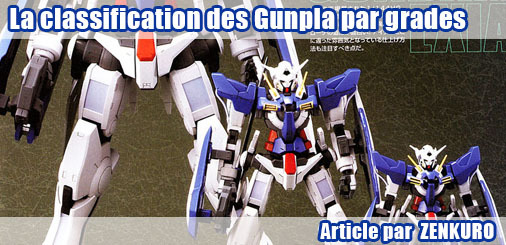 La classification des Gunpla par grades La classification des Gunpla par grades