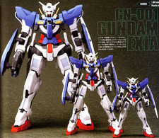 Gundam Exia au 1/60, au 1/100 et au 1/144