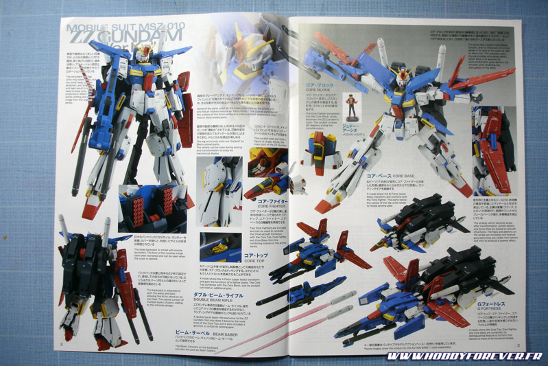Sans rentrer dans le détail du montage, voici pour conclure quelques photos du ZZ Gundam ver.Ka, issus de la notice. Sans rentrer dans le détail du montage, voici pour conclure quelques photos du ZZ Gundam ver.Ka, issus de la notice.