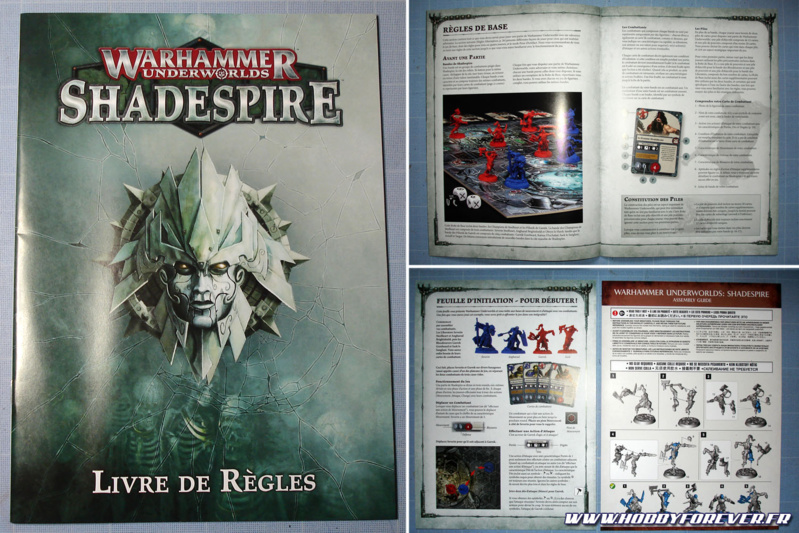 Le livre de règle, une feuille d'initiation et un feuillet pour le montage des figurines Le livre de règle, une feuille d'initiation et un feuillet pour le montage des figurines