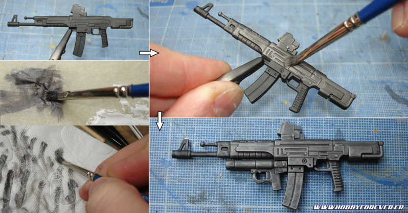 Utilisation de la technique du brossage à sec pour les armes