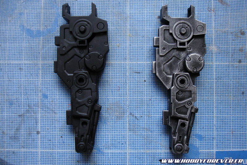 Drybrush aluminium sur base noire matte Drybrush aluminium sur base noire matte