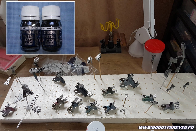 PIèces métallisées en AK Xtrem Metal Chrome et Gun Metal PIèces métallisées en AK Xtrem Metal Chrome et Gun Metal