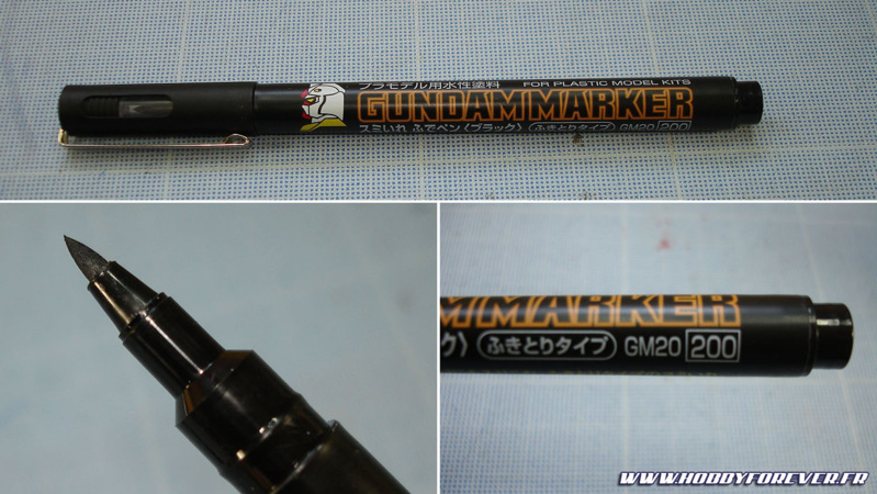 Le Gundam GM20 noir et sa pointe souple large Le Gundam GM20 noir et sa pointe souple large