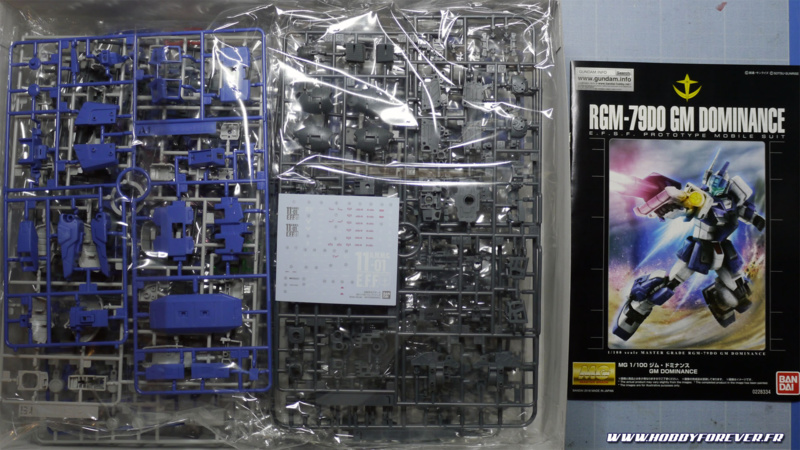 Le contenu de la boite du MG GM Dominance P-Bandai : à part la planche de décal à l'eau, c'est du gunpla classique ! Le contenu de la boite du MG GM Dominance P-Bandai : à part la planche de décal à l'eau, c'est du gunpla classique !
