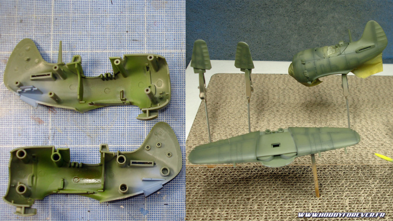 Intérieur du fuselage et peinture de base avec preshading Intérieur du fuselage et peinture de base avec preshading