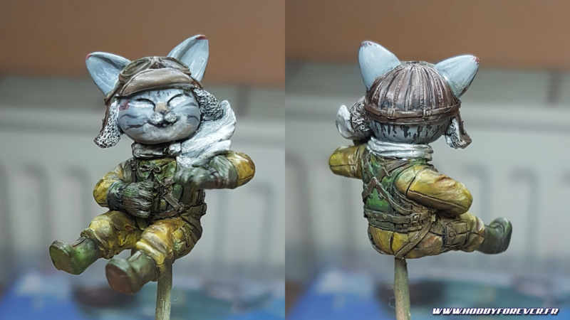 La figurine en résine du chat pilote est très détaillée, un régal à peindre La figurine en résine du chat pilote est très détaillée, un régal à peindre