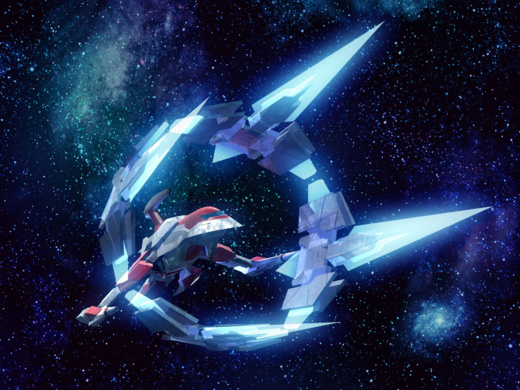 Le Silver hawk de PLUM correspond à la version Legend de Darius Burst, ici représenté avec ses Burst parts