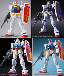 Les dernières versions à petite échelle du RX-78-2 : Speed Grade, HG G30th, RG et Mega Size