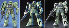 Les versions au 1/144 du Zaku II : FG, HGUC et RG