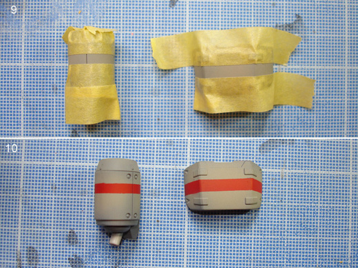 Le masquage pour les bandes rouges Le masquage pour les bandes rouges