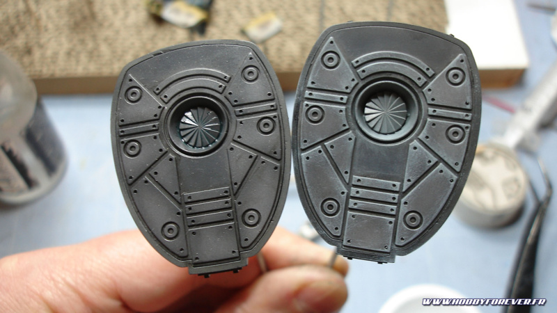 Travail des semelles en drybrush, avant/après Travail des semelles en drybrush, avant/après