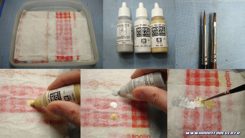 Je commence par préparer ma peinture pour faire un dégradé sur ma palette humide Je commence par préparer ma peinture pour faire un dégradé sur ma palette humide