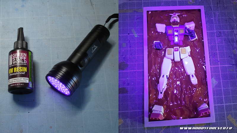 Ajout d'une couche de résine UV Ajout d'une couche de résine UV