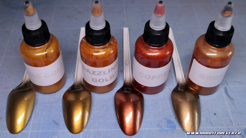 Fine Gold / Dazzling Gold / Copper / Bronze avec vernis auto Fine Gold / Dazzling Gold / Copper / Bronze avec vernis auto