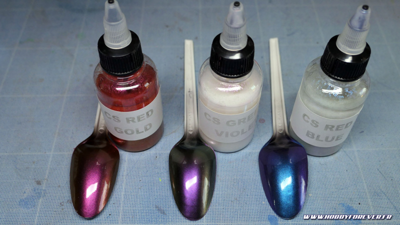 CS Red Gold / CS Green Violet / CS Red Blue avec vernis auto CS Red Gold / CS Green Violet / CS Red Blue avec vernis auto