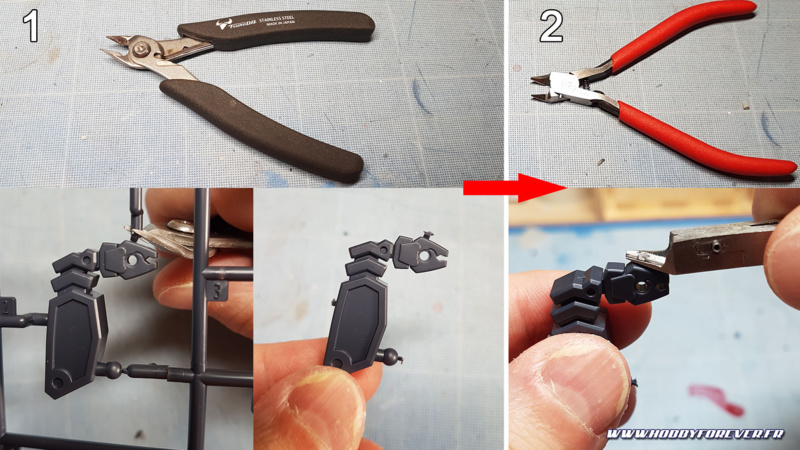 Toujours utiliser une pince robuste pour détacher les pièces avant de finir le travail avec une single blade !