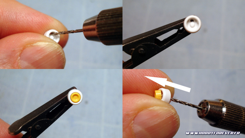 Pour les pièces emboitées, percer un trou permettra de les pousser pour les faire ressortir