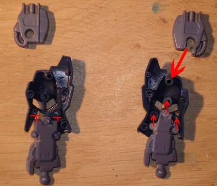 Genou et cheville sont à présent clipsables dans la jambe assemblée Genou et cheville sont à présent clipsables dans la jambe assemblée