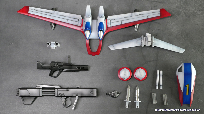 L'ensemble des équipements du HG Dragonar. Bandai n'a pas été avare pour une fois ! L'ensemble des équipements du HG Dragonar. Bandai n'a pas été avare pour une fois !