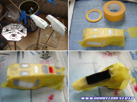 Peinture des couleurs de base avec un léger preshading puis masquage Peinture des couleurs de base avec un léger preshading puis masquage