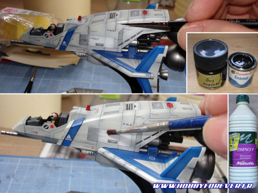 Réalisation des coulures à l'enamel diluée fondue à l'essence F Réalisation des coulures à l'enamel diluée fondue à l'essence F