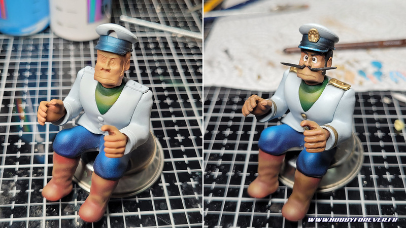 Pour le capitaine Dyce : base aéro et détails au pinceau Pour le capitaine Dyce : base aéro et détails au pinceau