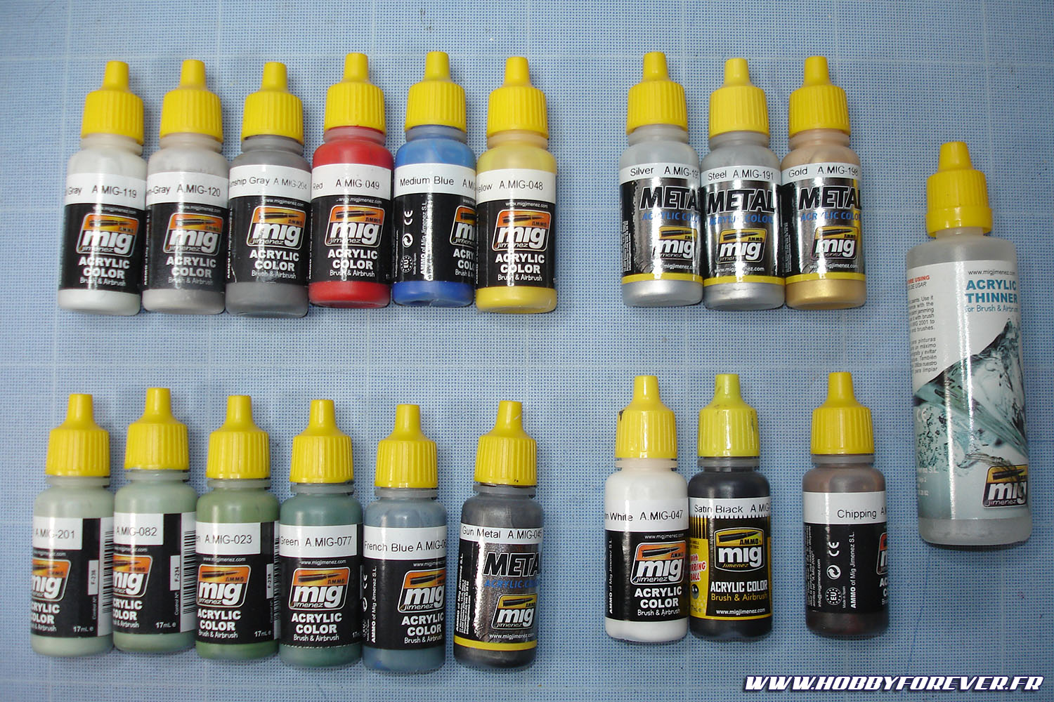 Mes peintures acryliques Ammo by MIG, avec leur diluant officiel MIG-2000 Mes peintures acryliques Ammo by MIG, avec leur diluant officiel MIG-2000