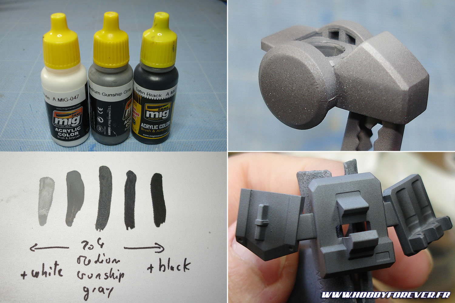 Tutoriel - La peinture acrylique Ammo by MIG Jimenez testée sur le HGUC Geara Zulu