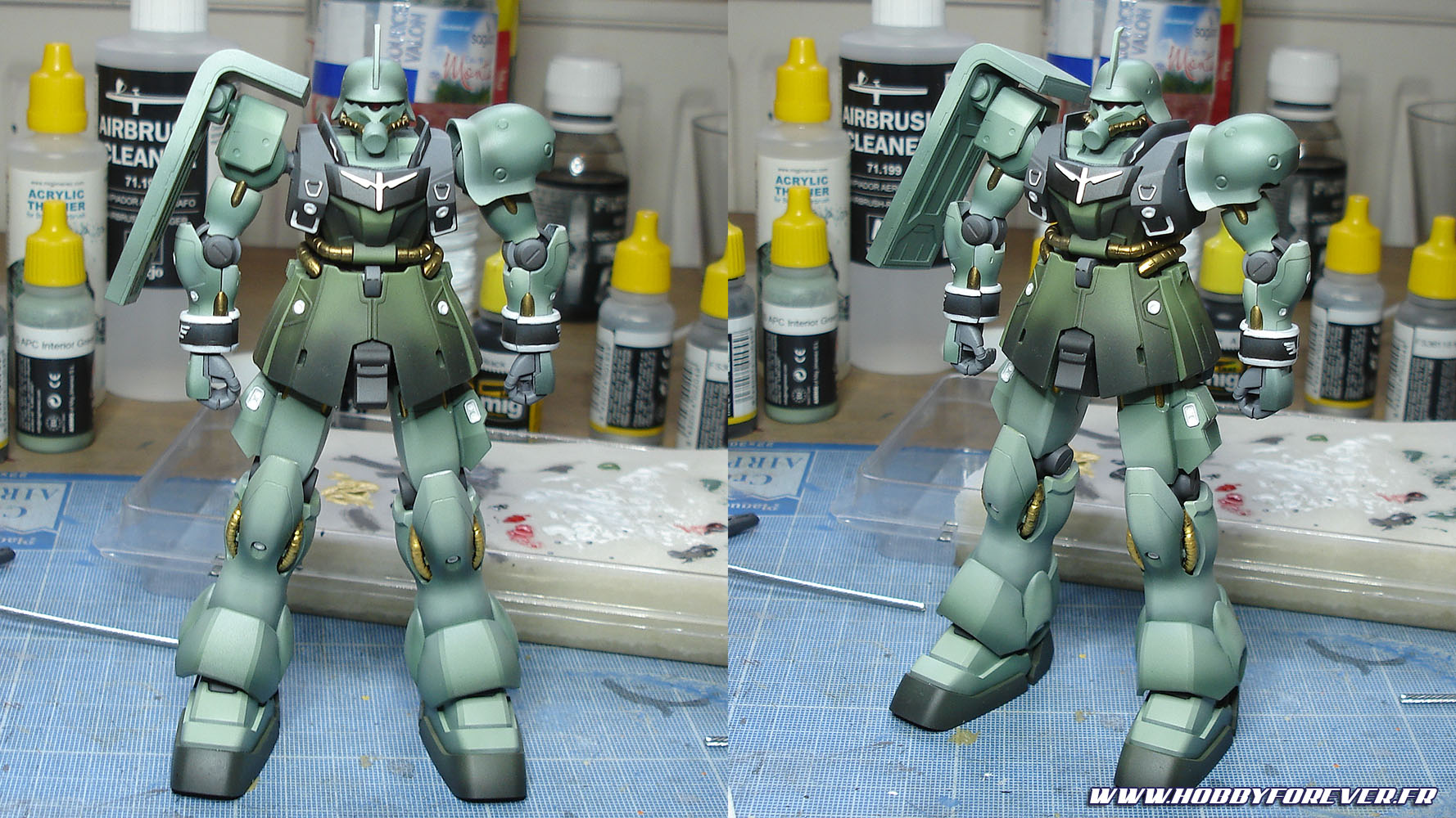 Tutoriel - La peinture acrylique Ammo by MIG Jimenez testée sur le HGUC Geara Zulu