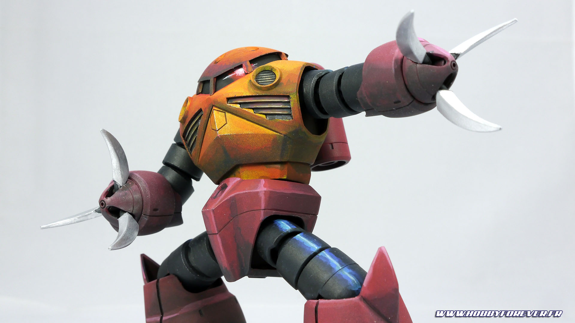 HGUC Char's Z'gok dans un style "illustration"