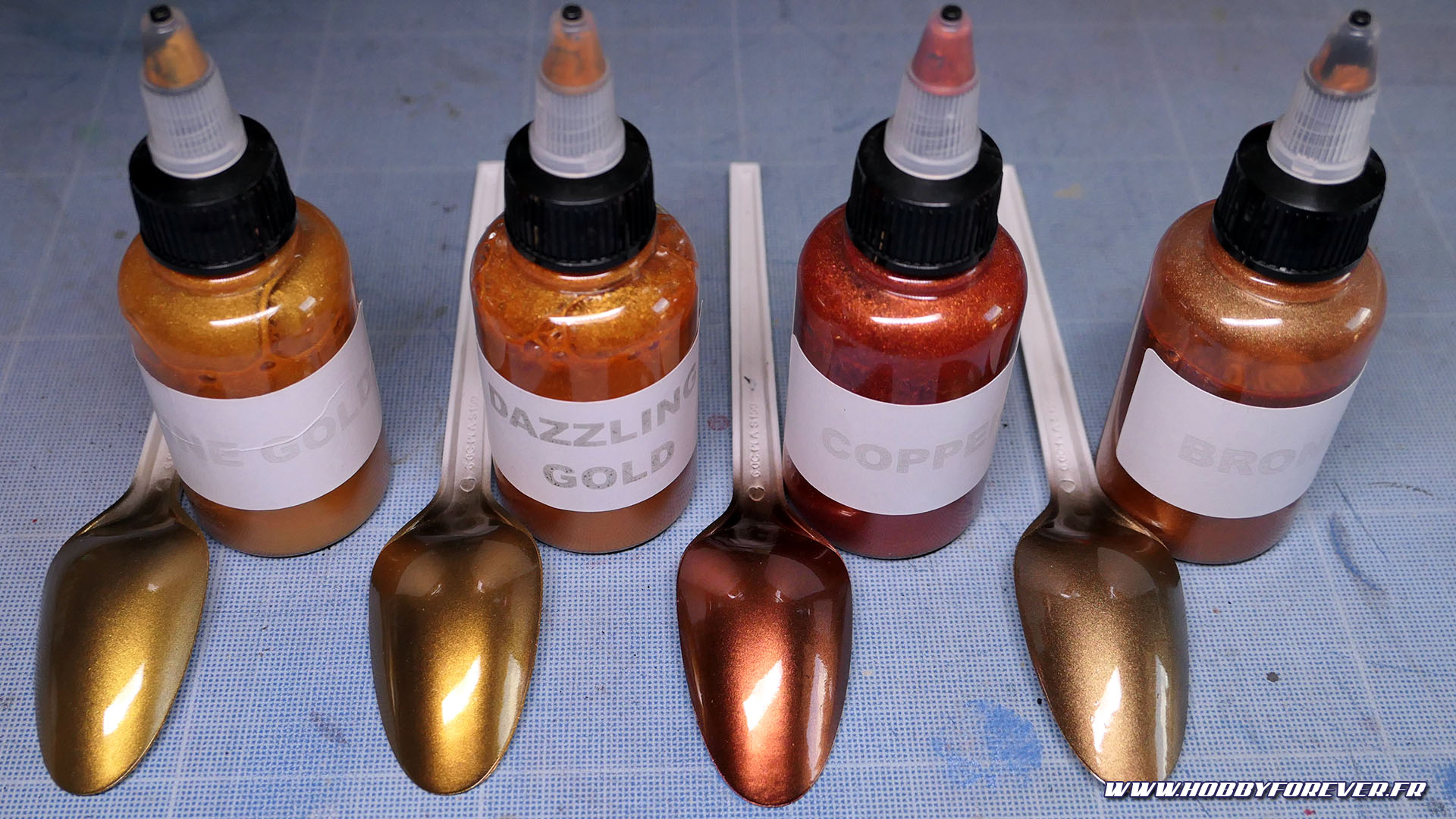 Fine Gold / Dazzling Gold / Copper / Bronze avec vernis auto Fine Gold / Dazzling Gold / Copper / Bronze avec vernis auto