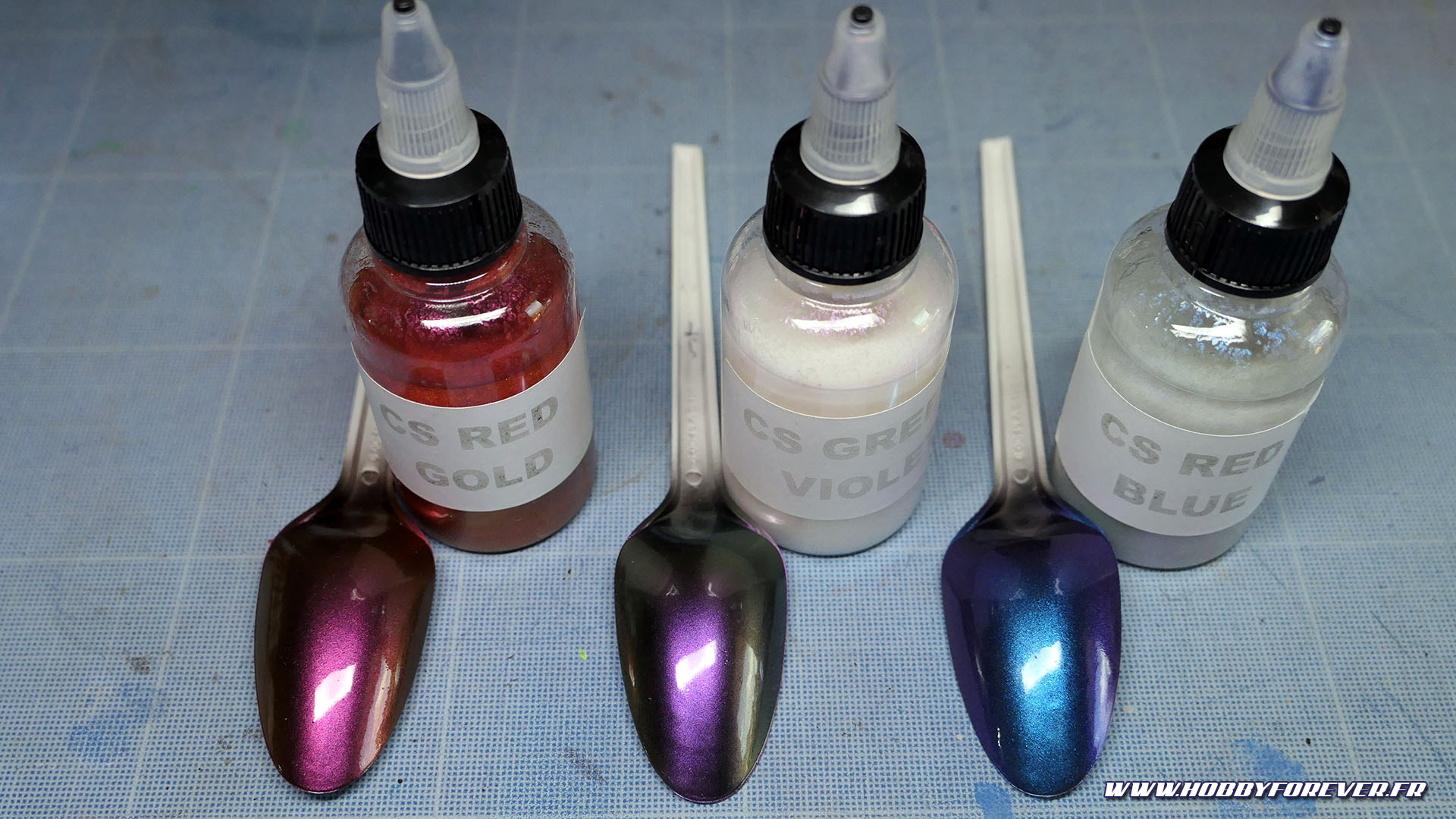 CS Red Gold / CS Green Violet / CS Red Blue avec vernis auto CS Red Gold / CS Green Violet / CS Red Blue avec vernis auto