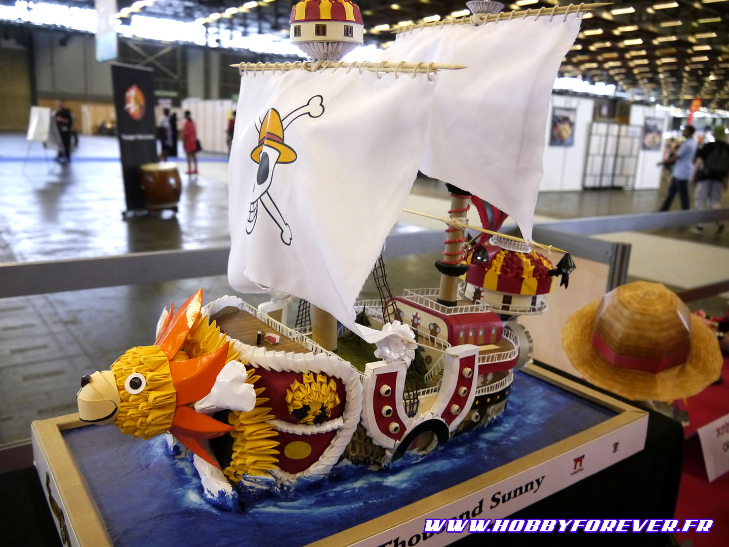 Le Thousand Sunny en origami 3D par Sébastien Abbé