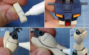 Tutoriel "No Paint" 4 - 2nd partie : Retouches de peinture et Gundam Markers